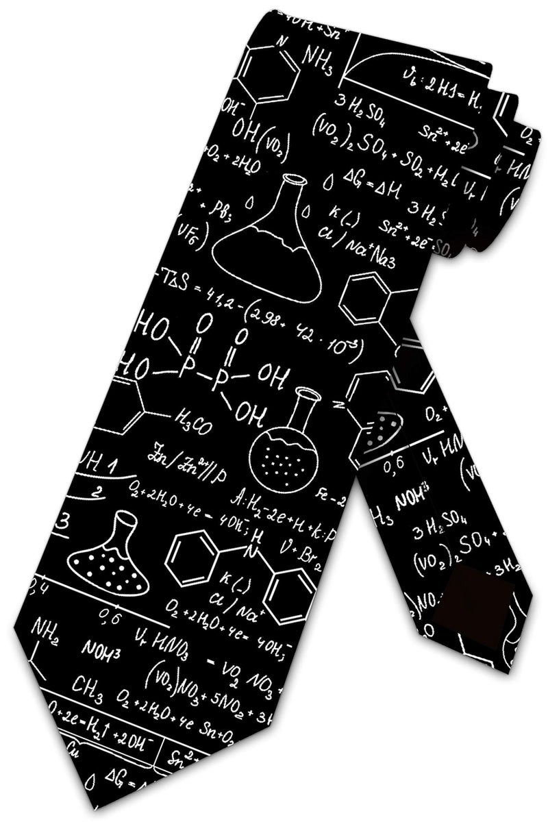Three Rooker Science Ties Mens Chemistry Equations Necktie - Image 1